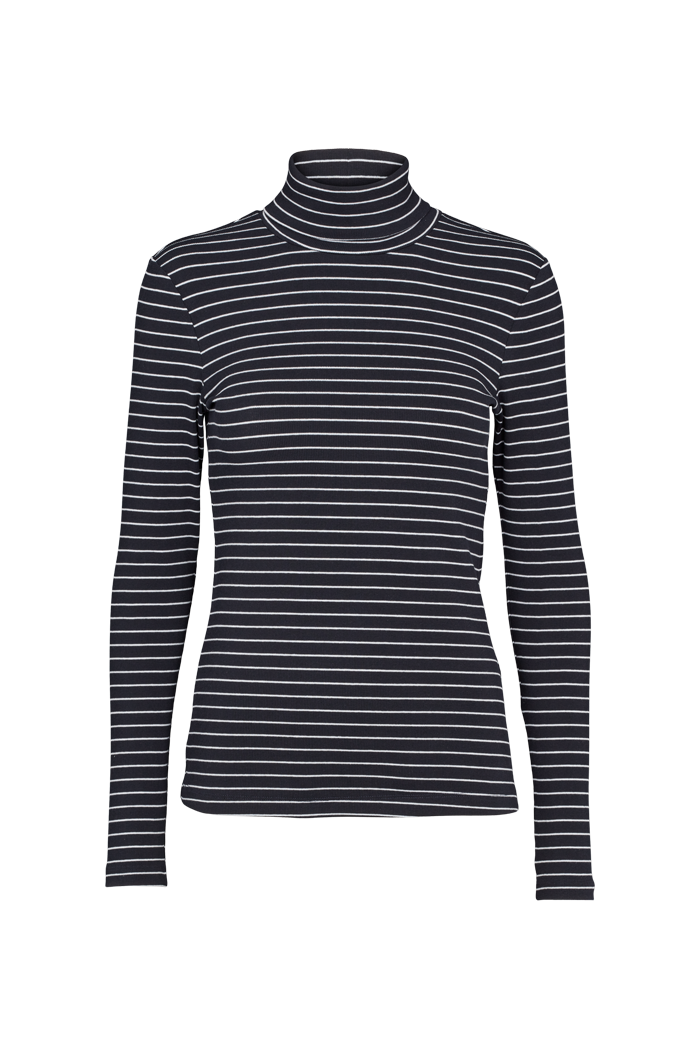 Basic Apparel Ludmilla High-neck T-shirts 703 Black / bright white